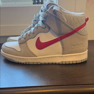 Nike Kids Dunk High Sneakers - White and Red